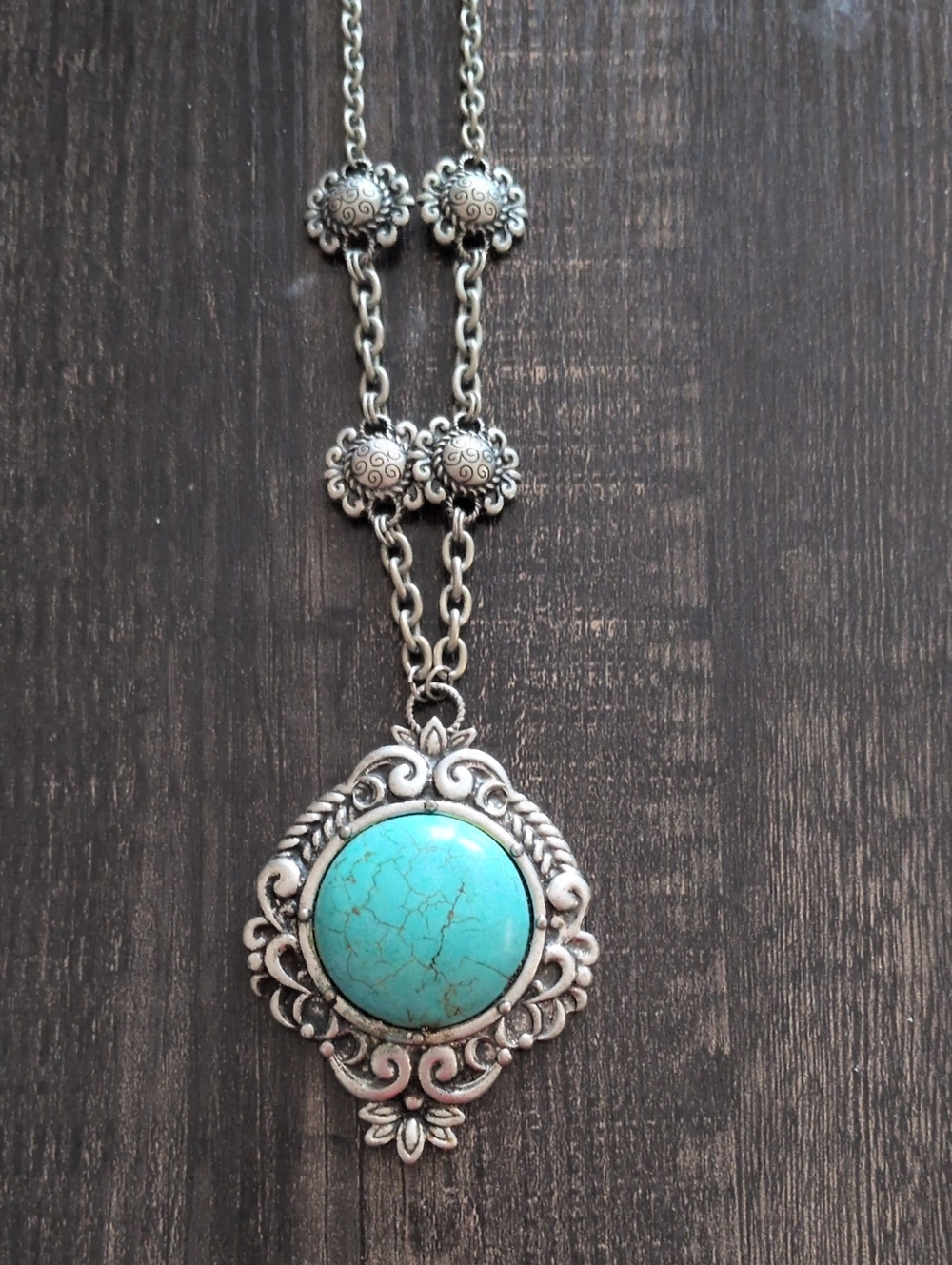 Turquoise Boho Pendant Necklace